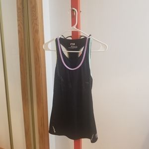 Fila Sport Top Womens XS Colorful Racerback Built in Bra Athletic Tank